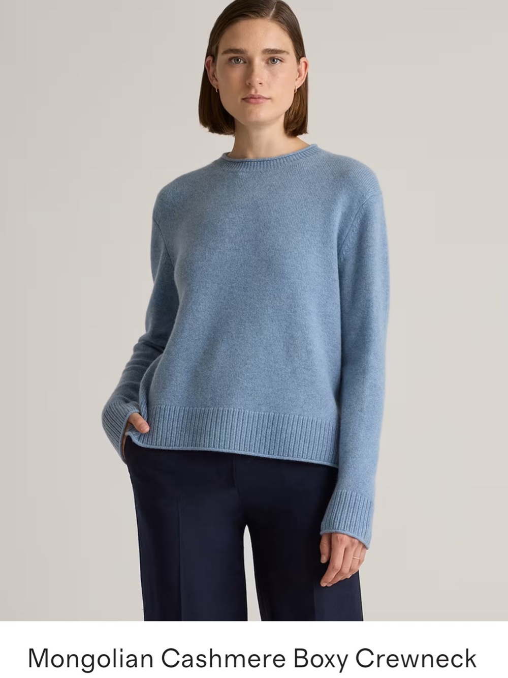 Quince Cashmere boxy crewneck Sweater